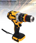 Heavy Duty Brushless Cordless Drill Delivers Knockout 100Nm Torque And Rips Through Tough Surfaces At 2000 RPM With Plug And Play Speed Control And A Trusty 13 MM Chuck showcasing a compact design.