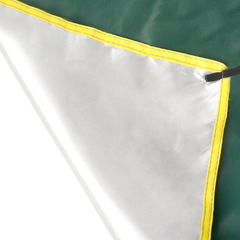 Close-up of Portable Head Cloth Cover Sun Shelter Tarp showing yellow edge and stitching, for outdoors weatherproof awning rainproof sunshade.