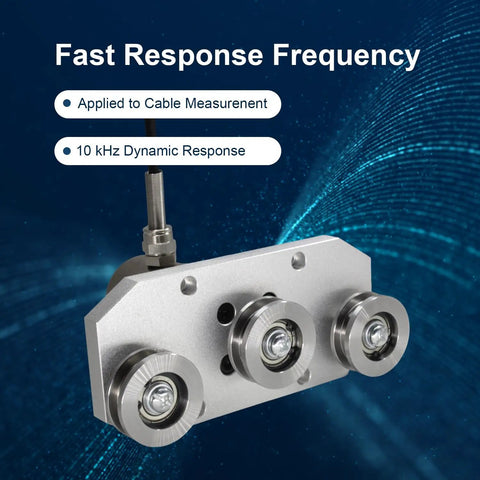 Built Tough Workhorse Tension Sensor For Wire Rope Featuring Triple Pulley Setup Rock Solid Load Cell Force Meter Up To 20Kg Capacity with three pulleys.