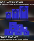 Ratchet Organizer Set For One Quarter Inch, Three Eighths Inch, And One Half Inch Ratchets With Low Profile Magnetic Drawer Mounts