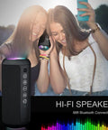 Rugged Portable Bluetooth Speaker With 24W Stereo Sound Deep Bass TWS Pairing IPX7 Waterproof 30 Hours Playtime with RGB lights