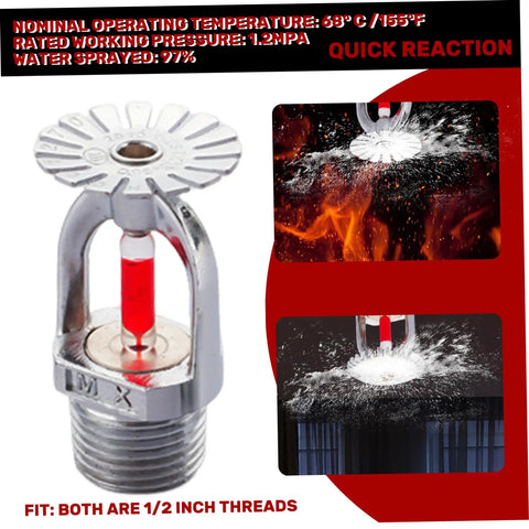 Heavy Duty Quick Response Pendent Fire Sprinkler Head Built Like A Tank With Half Inch Thread Solid Copper Construction for immediate fire control.