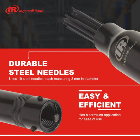 Edge Series Needle Scaler Attachment For 114GQC Air Hammer 0.401 Inch Barrel Converts Your Tool Into A Heavy Duty Paint Rust Dirt And Weld Slag Remover With 19 Durable 3mm Needles And Screw On Mount