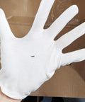 Tiny Carbon Steel Nails 1.2X6Mm Miniature Wood Fasteners Nickel Plated Heavy Duty in white glove for clear handling.