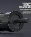 Heavy Duty Electric Rivet Gun Adapter Kit With Removable Handle And Four Rivet Heads close-up of hexagonal connecting rod ensuring stability.