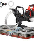 Beast Mode 52Cc Gas Powered Concrete Ring Saw Featuring A 16Inch Diamond Blade cutting through concrete with water spray for cooling.
