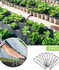 Heavy Duty 12 Inch Galvanized Landscape Staples U Shaped Ground Stakes Anti Rust Garden Pins for Lawn Fabric, 25 pack