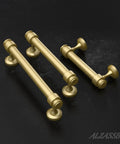 Real Deal 5 Inch Brushed Gold Cabinet Pulls And 10 Pack Drawer Handles For Kitchen Refresh Solid metal gold cabinet handles in various sizes.