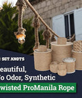 Twisted ProManila Rope UnManila Style 3 Strand Lightweight Synthetic Utility Rope for DIY Marine and Outdoor Use 1 Inch by 100 Feet