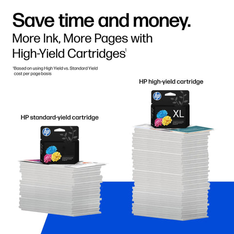 Solid 67 Ink Cartridges Two Pack Black Plus Tri Color Combo on stacks of printed pages for DeskJet and Envy printers.