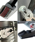 Two Piece Screw Extractor Pliers Set With 8 Inch Lineman Pliers And 5 Inch Mini Screw Remover, close-up on teeth grip and application.