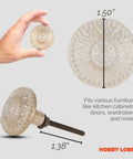 Freshen Up Your Space With These Heavy Duty White Metallic Floral Drawer Knobs Quick Swap Easy Install, 1.5" diameter, antique design.