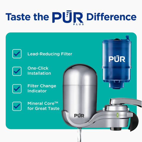 Lead Reducing Faucet Mount Water Filter For Your Sink Easy Install Great Tasting Water Save Money Ditch Bottled Water 100 Gallon Filter Life Chrome Finish Compatible With Sinks With External Aerators.