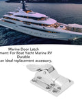 Rock Solid 316 Stainless Steel Marine Latches Lockable Door Clamps For Boats Yachts And Rv Heavy Duty Hatch Catches With Mirror Polish Finish Built Like A Tank Premium Grade Two Pack, marine door latch with sleek design.