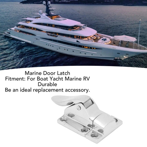 Rock Solid 316 Stainless Steel Marine Latches Lockable Door Clamps For Boats Yachts And Rv Heavy Duty Hatch Catches With Mirror Polish Finish Built Like A Tank Premium Grade Two Pack, marine door latch with sleek design.