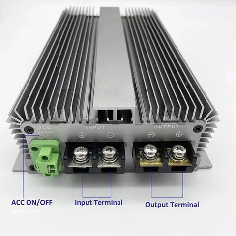 Heavy Duty 12V To 28V Dc Dc Boost Converter Module with input and output terminals for quick charge solutions.