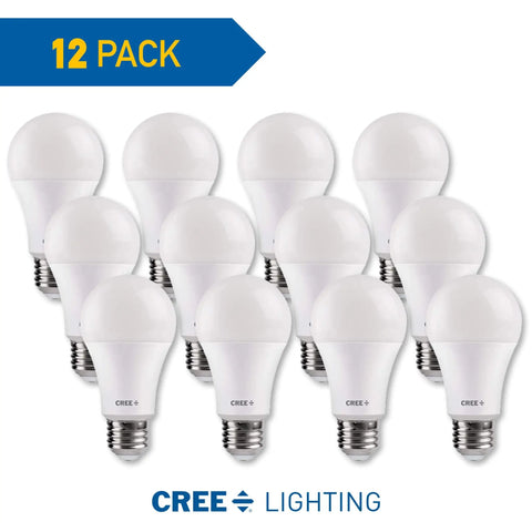 Pro Series A19 75W Equivalent LED Bulbs 1100 Lumens Daylight 5000K Dimmable 25,000 Hour Life 90+ CRI Enclosed Fixture Ready Pack Of 12