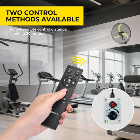 Remote control for 20 Inch Outdoor Quiet Remote Control Oscillating Wall Mount Fan With All Sealed BLDC Motor 4 Speed Waterproof Heavy Duty Industrial Fan For Home Patios Garages And Warehouses