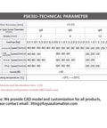 Technical parameters table for Mini Linear Rail Guide And Screw Actuator Slide Table Paired With Nema 11 Stepper Motor.