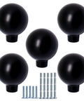 5 Pack Black Zinc Alloy Cabinet Knobs Round Ball Drawer Pulls And Handles With Screws 0.94 Inch Diameter Easy To Install Includes Two Screw Sizes