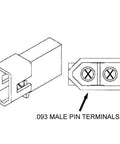 Diagram showing .093 male pin terminals for Hot Surface Ignitor Direct Replacement For Furnaces OEM Part LH33ZS004