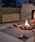 Heavy Duty 8Ft Outdoor Firewood Rack For Backyard Storage, Large Capacity Log Stacking Stand beside patio firepit and fireplace