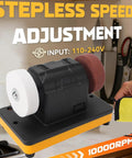 AsiXSix Mini Bench Grinder 20V Cordless Variable Speed Tool Sharpening Machine Electric Knife Sharpener for rust removal with dual wheels.