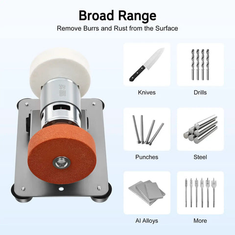 Robust Electric Mini Bench Grinder And Jewelry Polisher Boasting Slick 96 Watt Engine for sharpening knives and polishing metals.
