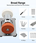 Rock Solid Built Different Mini Belt Sander With A Sweet 96w Brushless Motor and Seven Adjustable Speeds, showing diverse tools for metal shaping.