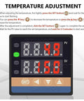 Temperature adjustment screen on Portable Pro Grade Edge Banding Machine with Automatic Tape Breaking and Dual Side Gluing.