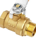 Heavy Duty Brass Ball Valve Half Inch Male And Female Threaded Plumbing Fixture With Hella Reliable Shutoff Control image showing valve with threaded end.