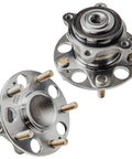Built Rock Solid Rear Wheel Bearing And Hub Assembly Kit 2pc Pair, silver metal design with 5 lug pattern for Acura TSX, Honda Accord.