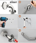 Rock Solid 16 Inch Angled Bathroom Shower Grab Bars Two Pack Heavy Duty Stainless Steel Wall Mount installation steps.