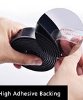 Premium Black Dual Lock Reclosable Fastener Mounting Tape One Inch By Eight Feet showcasing high adhesive backing, ideal for quick mounting.