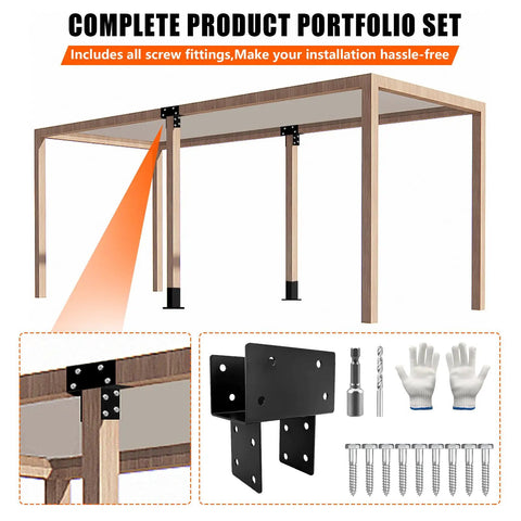 Beefy Heavy Duty Post Cap Tie Bracket For Wood Posts 6x6 Or 6x8 Black T Shape Pergola Bracket For Gazebos Patios Decks And Porches Weatherproof Outdoor Mount Easy Install One Pack