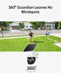 Dual Camera Solar Security System With Wireless Outdoor Cameras For Home 3K Clarity Pan And Tilt 360 Degree Coverage No Blind Spots