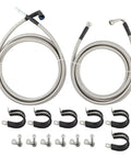Heavy Duty Stainless Steel Fuel Line Kit For Chevy Impala And Monte Carlo 3.5L Flex Engine 2006 To 2011 includes hoses and fasteners.