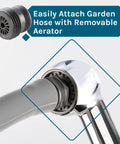 Removable aerator attachment for White Utility Sink With Pull Out Chrome Faucet And Sprayer For Laundry Room Basement Garage Or Shop