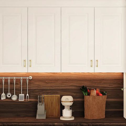 Pro Grade Brushed Gold Cabinet Handles And Sleek Modern Pulls With A Straightforward Three Inch Hole Center Spacing Heavy Duty Zinc Frame For No Fuss Installation And Sharp Home Refresh Smooth Glide Two Pack on white cabinets.