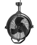 Rugged Outdoor 18 Inch Ceiling Mount Fan with Dual Height Mount Options 360 Degree Direction Up and Down Adjustable