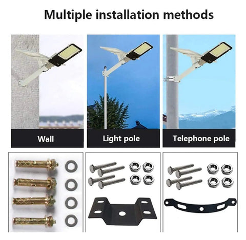 Multiple installation methods for JUDYSSY Courtyard Light Solar Lights Outdoor Garden Led Solar Street Flood Lights 60-300 W Outdoor Lamp.