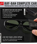 RB2016 Rectangle Sunglasses Dope Non Polarized Lenses With G Fifteen Green Lens For Men And Women shown with cleaning kit
