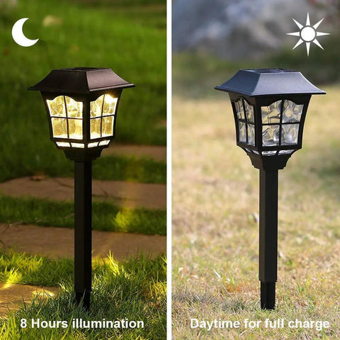 Solar Pathway Lights 6 Pack Black Waterproof Outdoor LED Garden Lights Easy Install No Fuss Decorative Dusk To Dawn Auto On Off