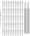 Pro Grade Double Head Skirting Nails That Go Down Smooth For Invisible Baseboard Fastening Rust Proof Galvanized Steel And A Slick Seamless Wood Trim Finish 300 Piece Kit displayed in rows with three long pins.