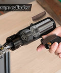 Adjustable Speed Pneumatic Rivet Nut Gun Kit With Five Mandrels showing internal large cylinder mechanism for metalwork.