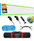 20 Foot Outdoor Portable Volleyball Net System With Adjustable Height And Bag Waterproof Mesh Easy Setup For Backyard Showdowns Durable Net And Poles In A Handy Carry Bag