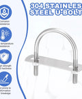 Tough As Nails Four Pack M6 U Bolts For Pipes Trucks And Cars 0 94 Inch Inner Width 1 65 Inch Length round bend stainless steel with corrosion resistance.