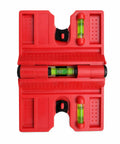 Spirit Level, Foldable Pipe, Adjustable Angle Pipe Corner Gauge in red, compact for easy angle measurement.