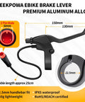 Dual Action Ebike Brake Levers With 2 Pin Connector And 2 Wires For Left And Right On Electric Bicycles And E Bike Scooters, 1 Pair, Instant Motor Cutoff For Safer, Smoother Stops. Premium aluminum, 22.5mm fit.