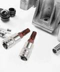 Heavy Duty Tamper Proof Hex Bit Sockets And Star Socket Set For Ratchet Wrenches with two silver heat treated steel bits.